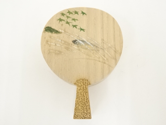 道具 ] - 道具 田原一斉造 青楓に鮎文 団扇香合（共箱） | ネット